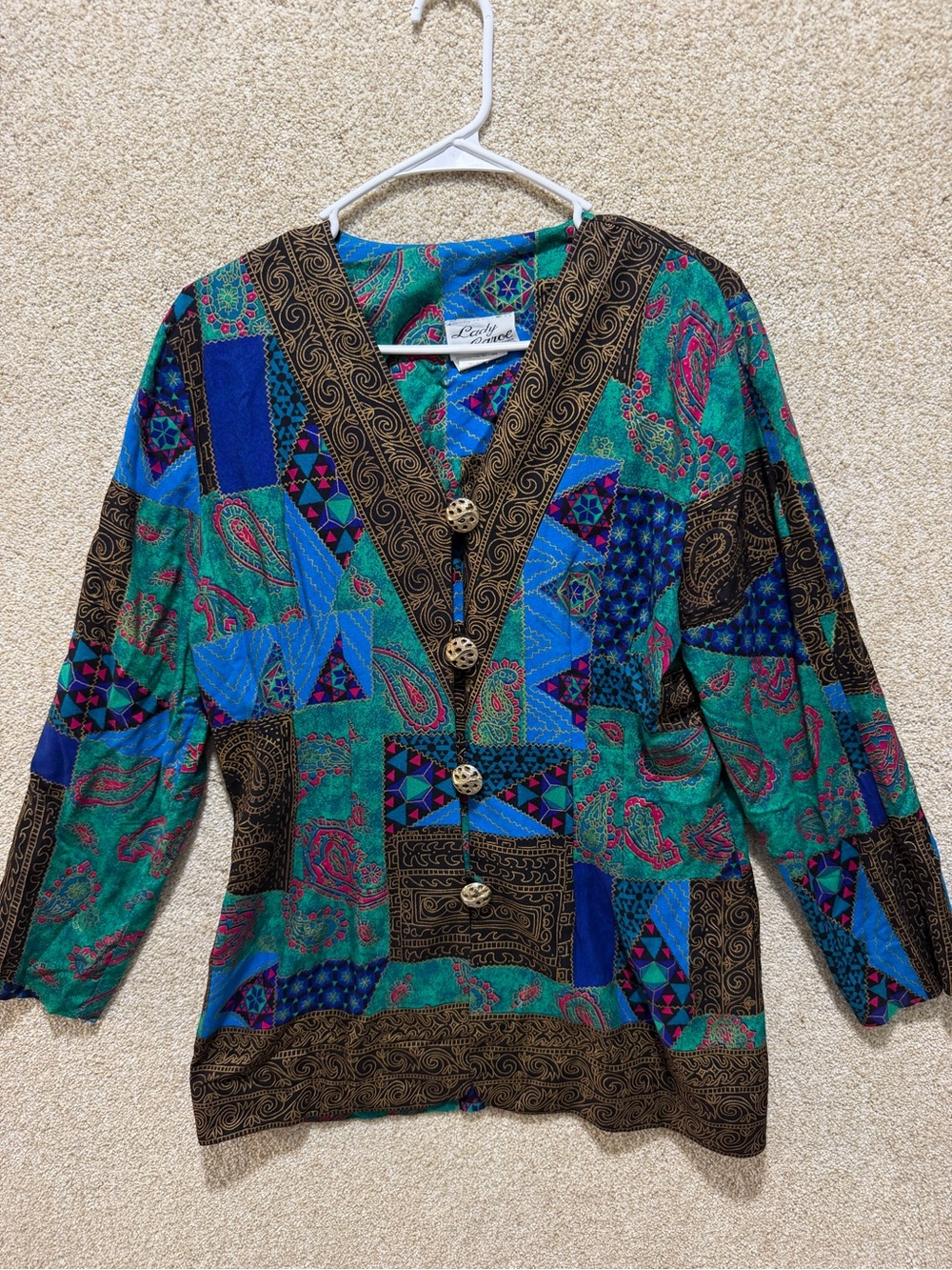 Vintage boho eclectic patchwork blazer ornate art teacher gallery owner fall 10